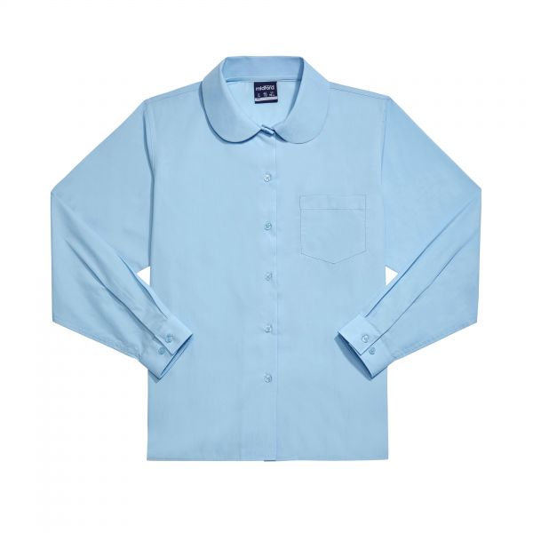 Long Sleeve Girls Sky Blue Blouse