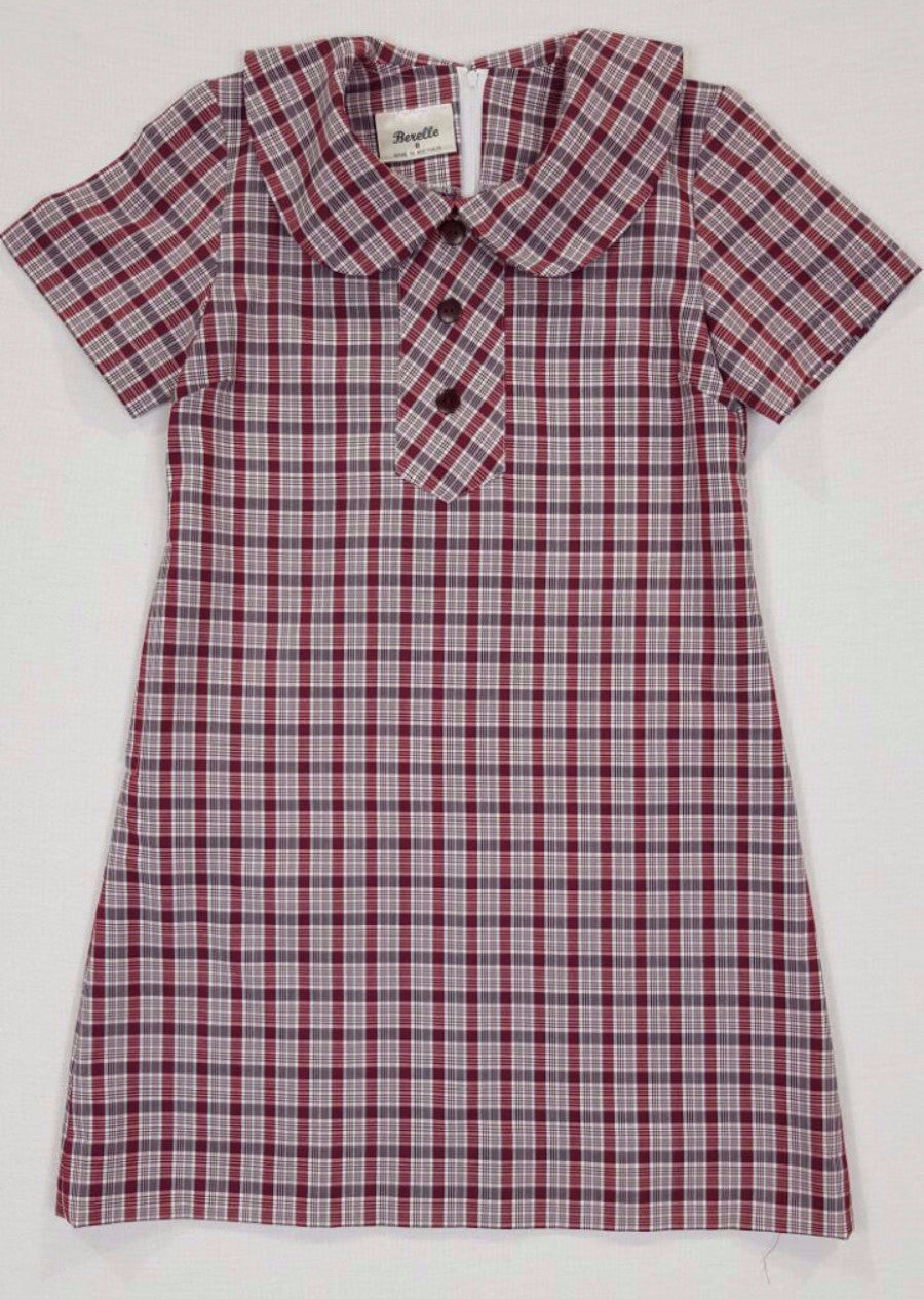 Summer Maroon Check Dress