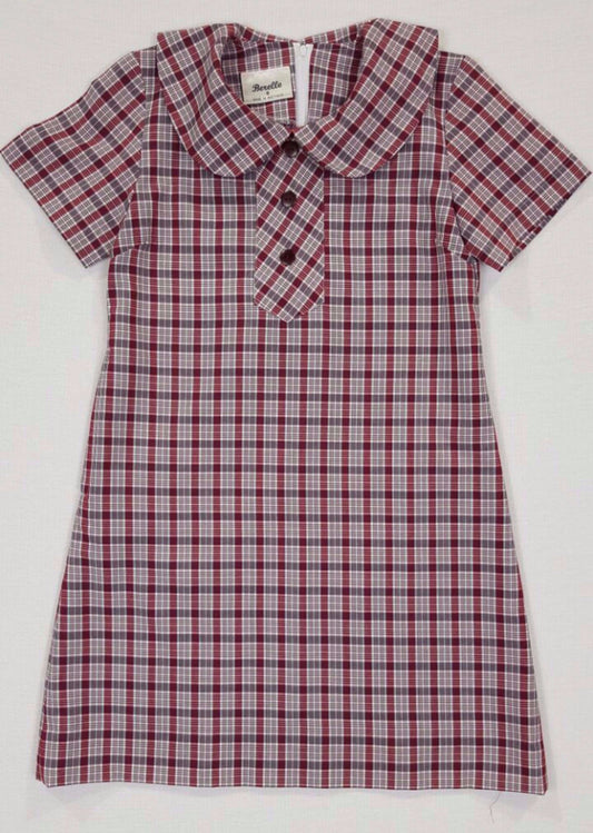 Summer Maroon Check Dress