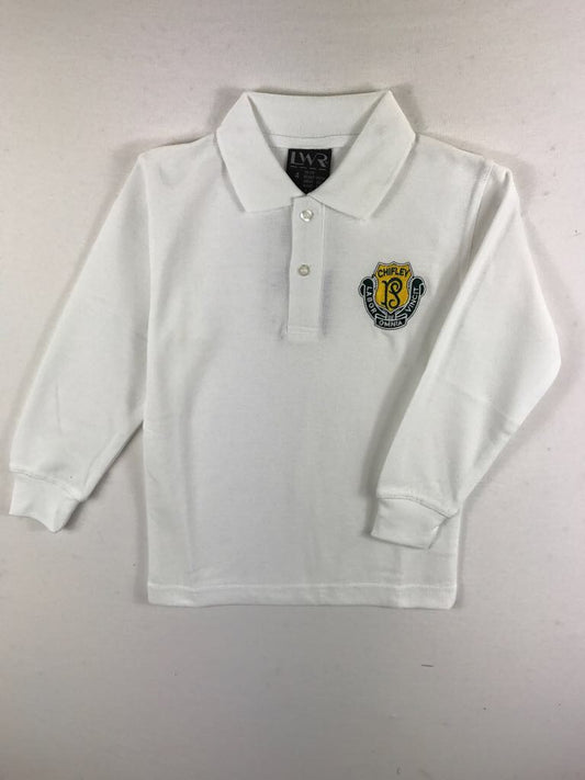 Long Sleeve White Polo