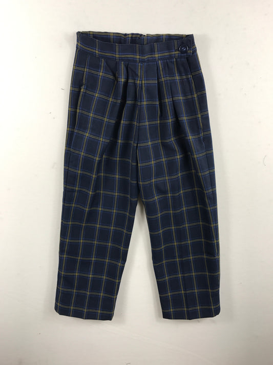 Girls Slacks Navy Check