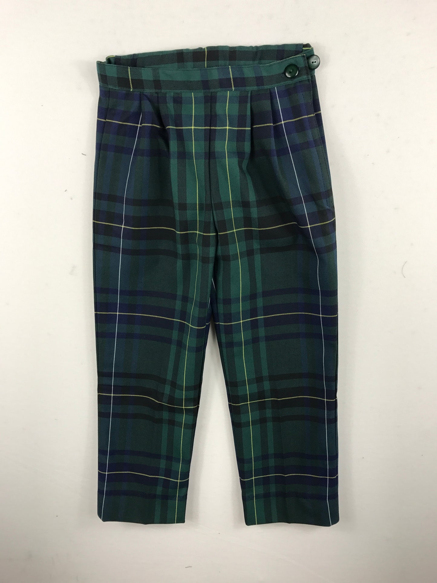 Girls Slacks Green Check