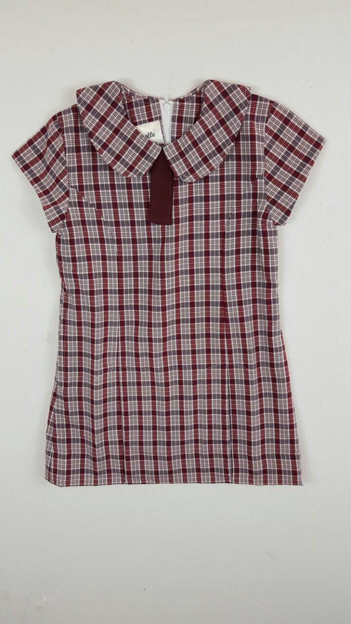 Summer Maroon Check Dress